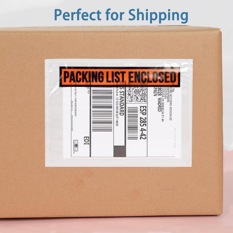 IN SAFE PACK 100 PCS 4.5"x 5.5" Packing List Envelopes - Self-Adhesive Shipping/Mailing Pouch Enclosed Bags for Packing Slips Invoice Label… - Image 3